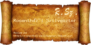 Rosenthál Szilveszter névjegykártya