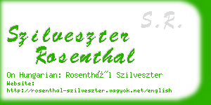 szilveszter rosenthal business card